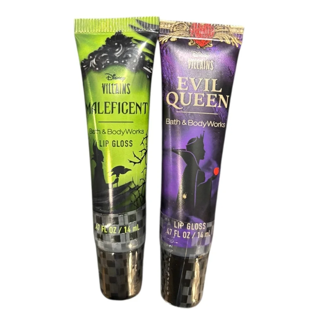 Disney Villains Bath & Body Works Set of 2 Lip Glosses-Evil Queen & Maleficent